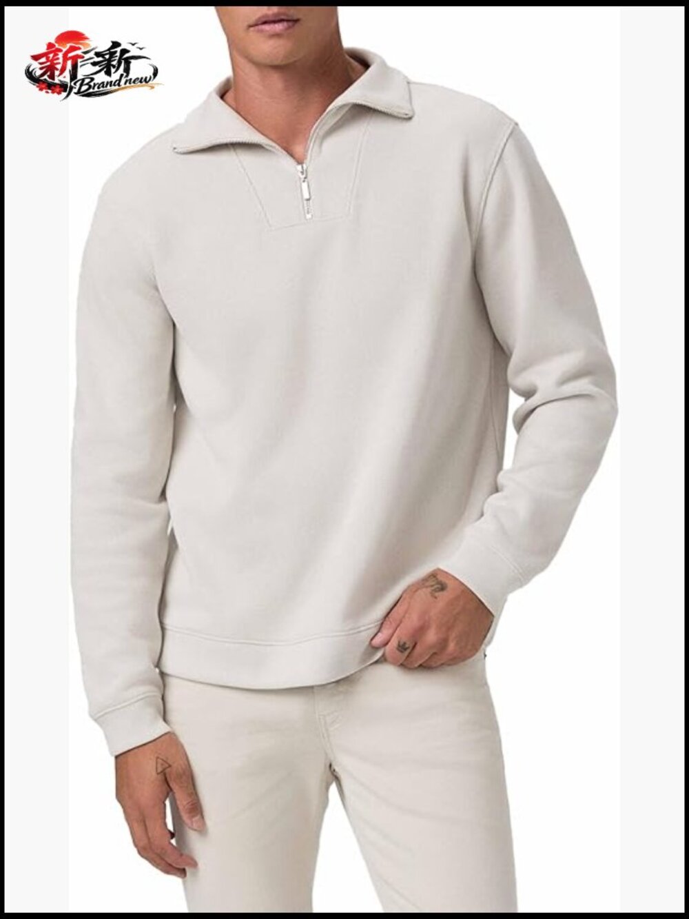 Ribbed Quarter Zip Pullover Long Sleeve Stretch Comfort Machine Washable